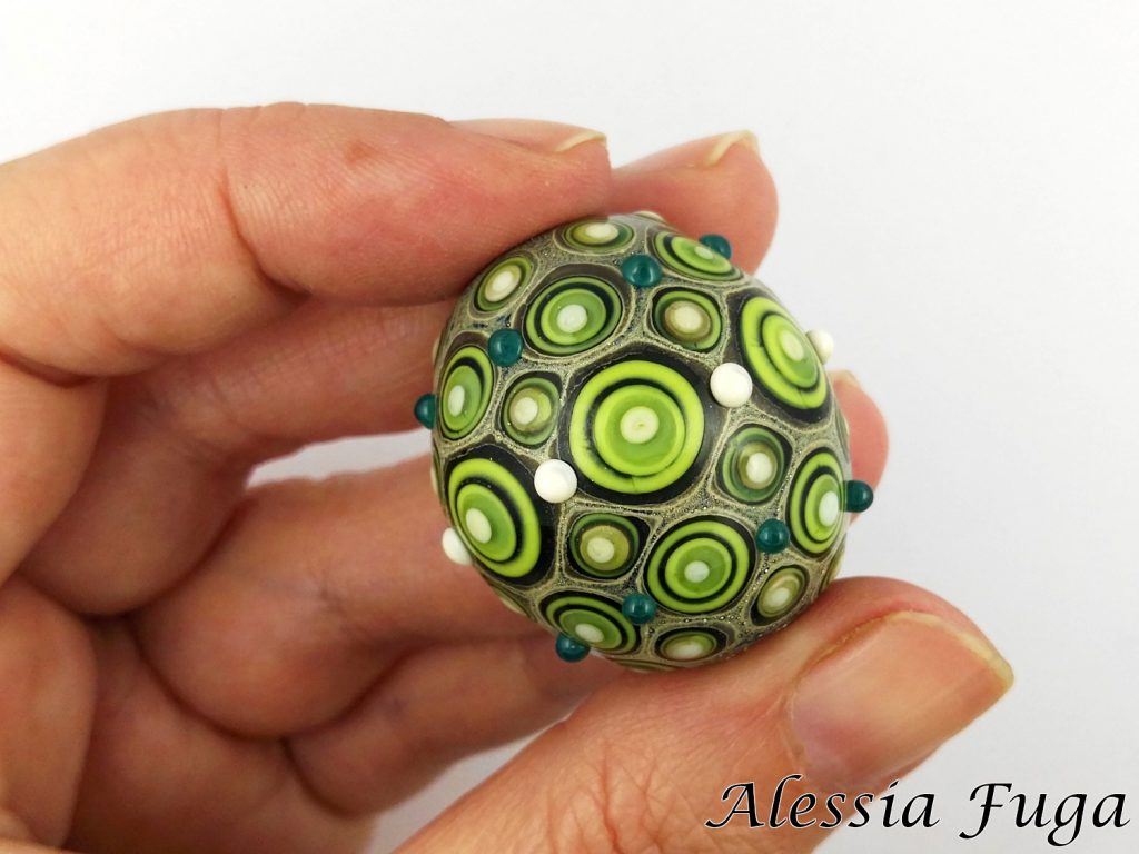 Lampwork "Fenice" bead in green