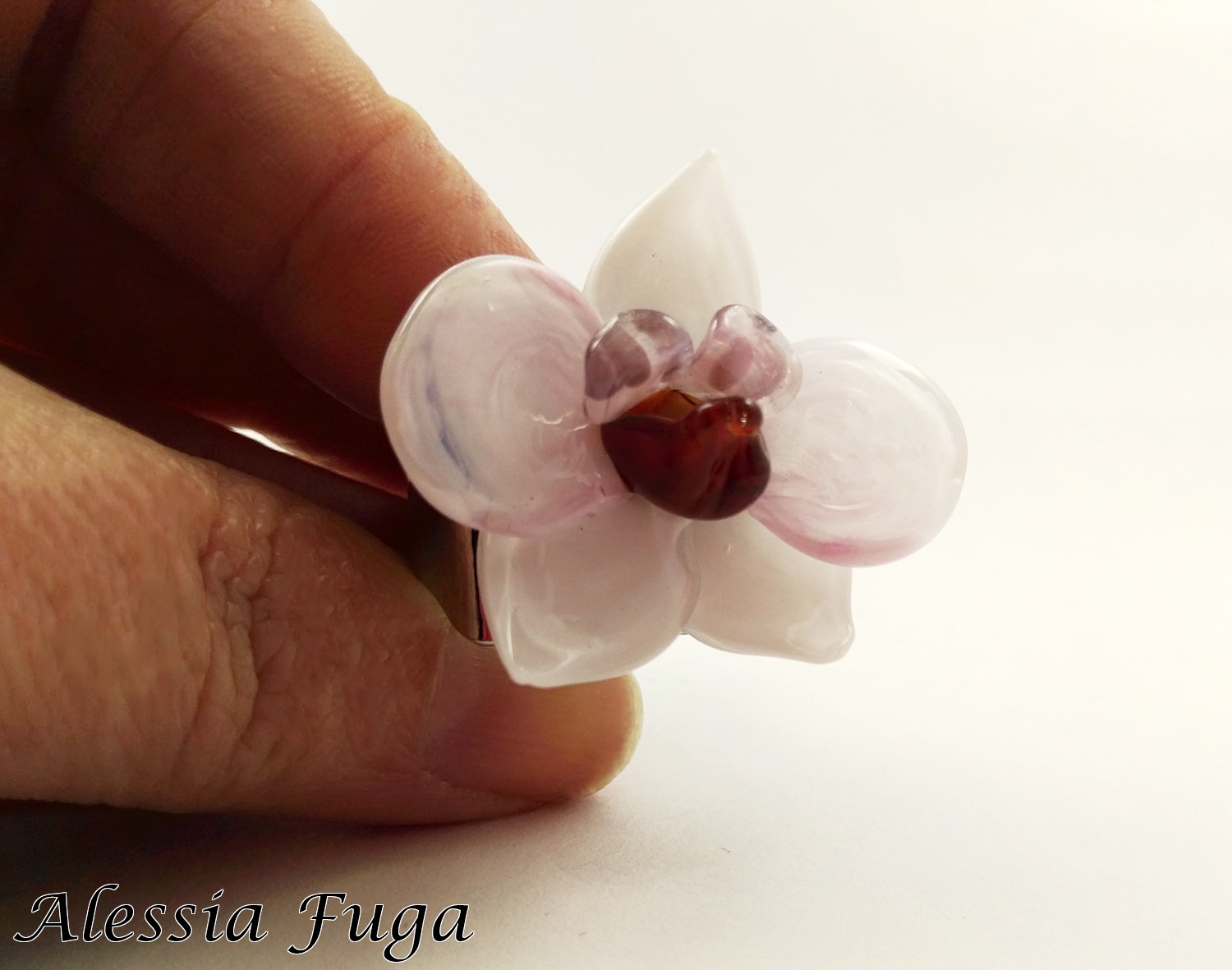 white orchid ring