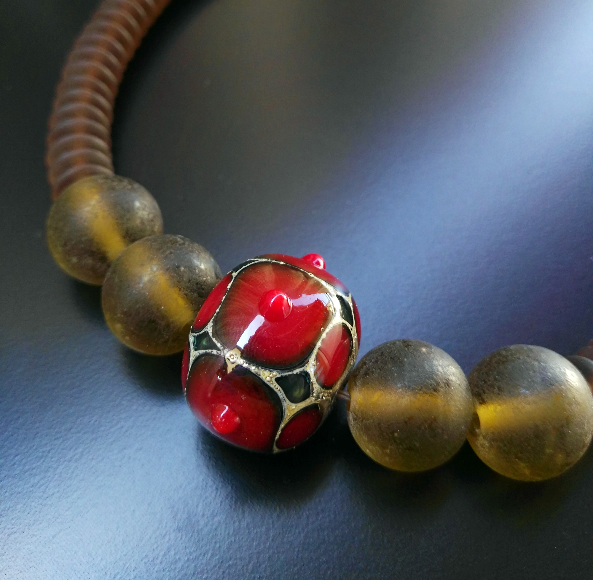 Murano glass bead necklace collana perla vetro di Murano