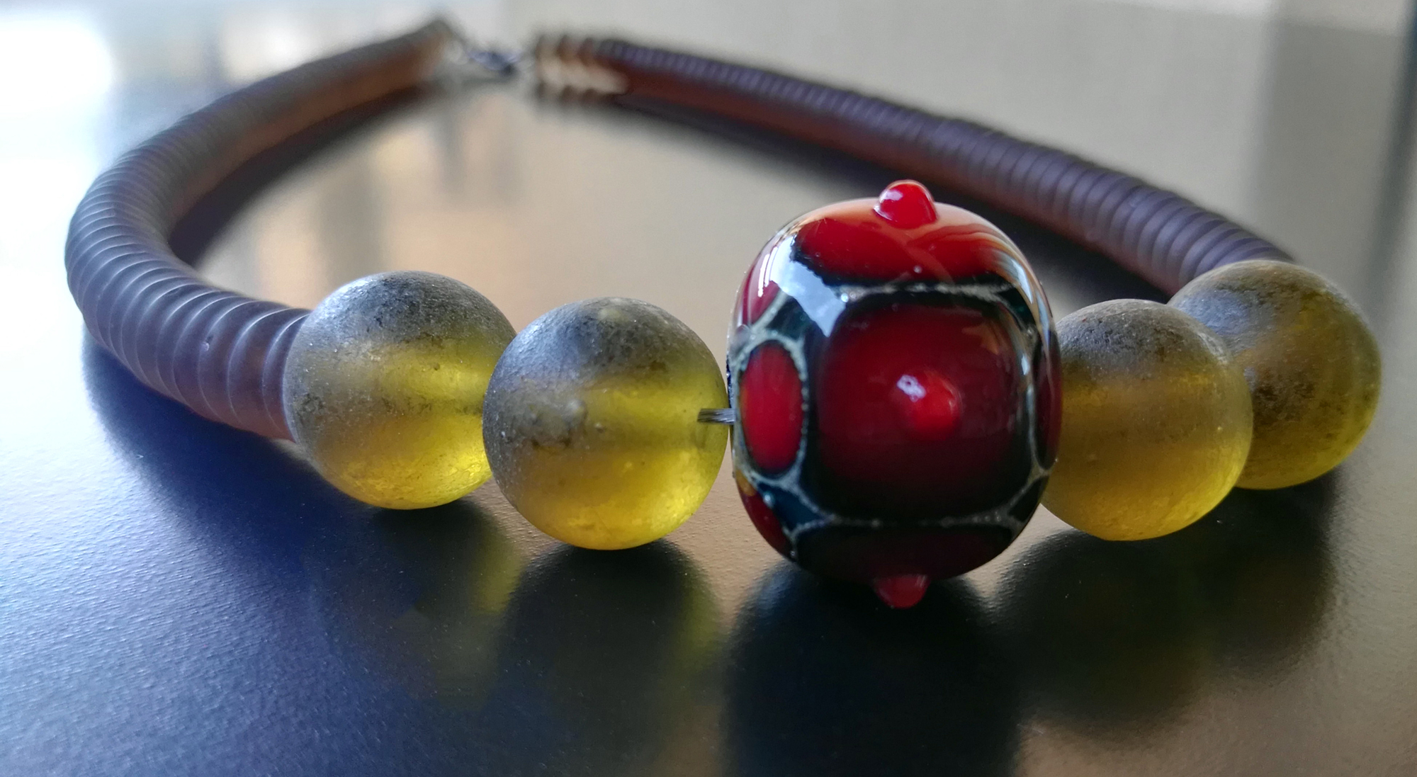 Murano glass bead necklace collana perla vetro di Murano