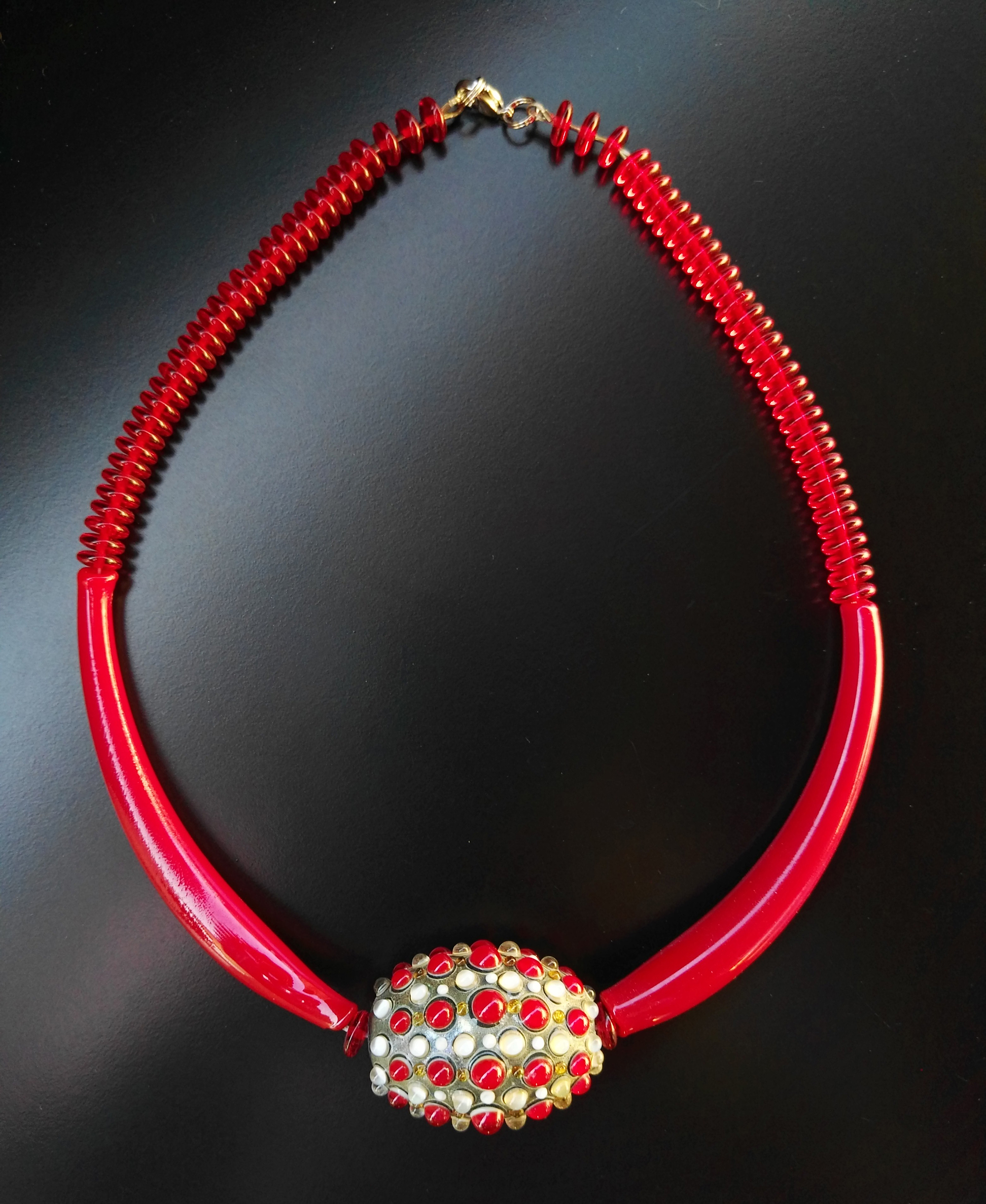 Collana Fenice con tubetti soffiati visione intera