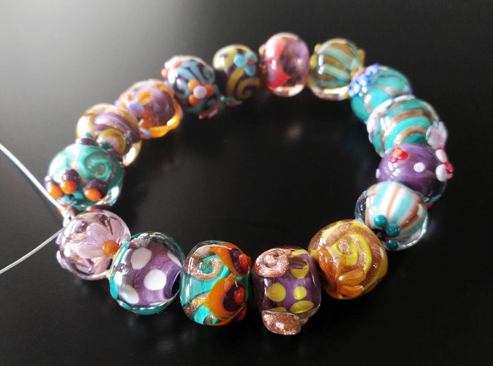 Set di perle in vetro di Murano- Murano glass beads set