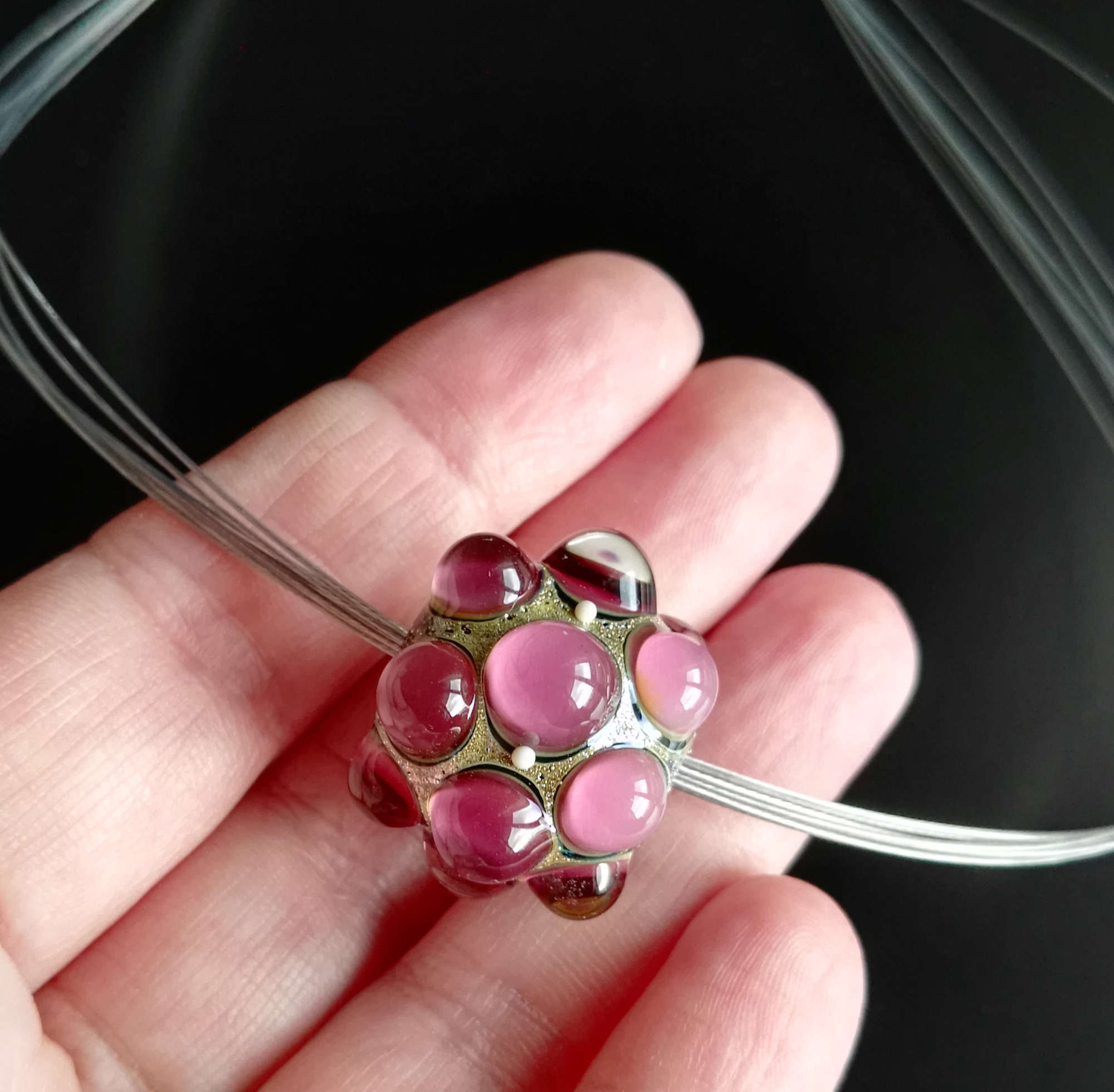 Small Amethyst Fenice glass bead by Alessia Fuga