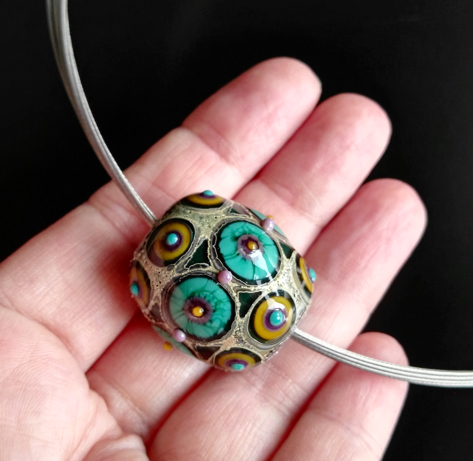 Barrel Fenice glass bead