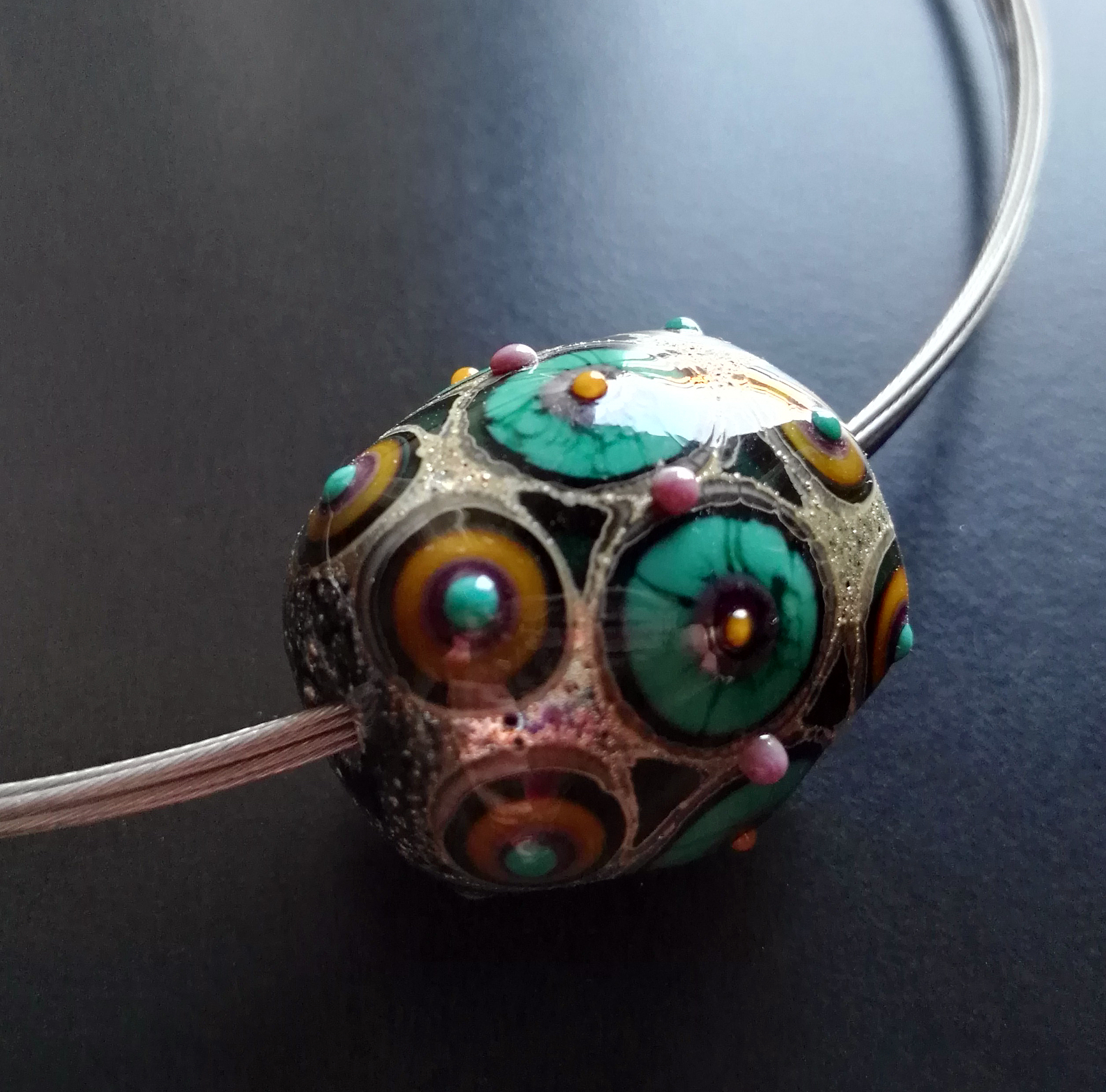 Barrel Fenice glass bead