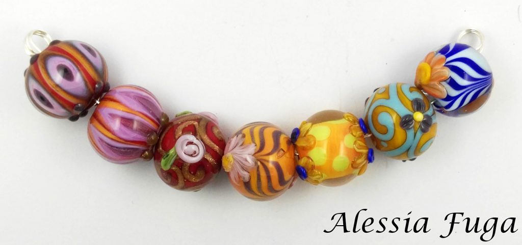 Small bolliwood lampwork glass beads set