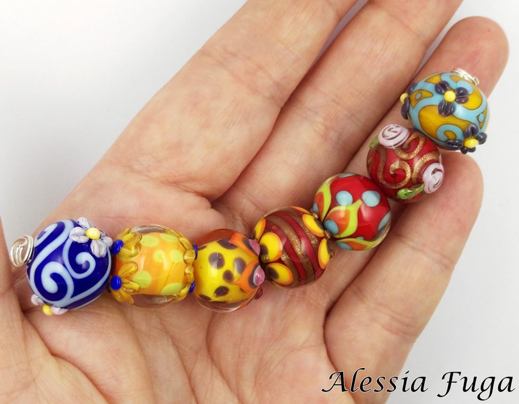 Small bolliwood lampwork glass beads set