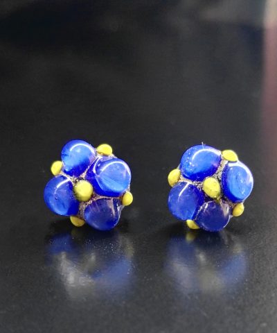 [:it]Murano glass earrings orecchini in vetro di Murano[:en]orecchini blu giallo[:]