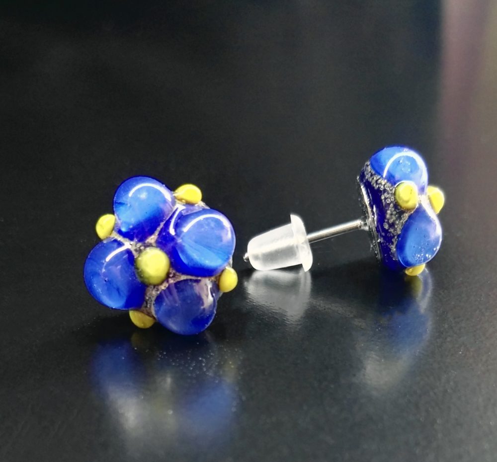 [:it]Murano glass earrings orecchini in vetro di Murano[:en]orecchini blu giallo[:]