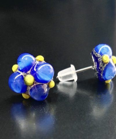[:it]Murano glass earrings orecchini in vetro di Murano[:en]orecchini blu giallo[:]