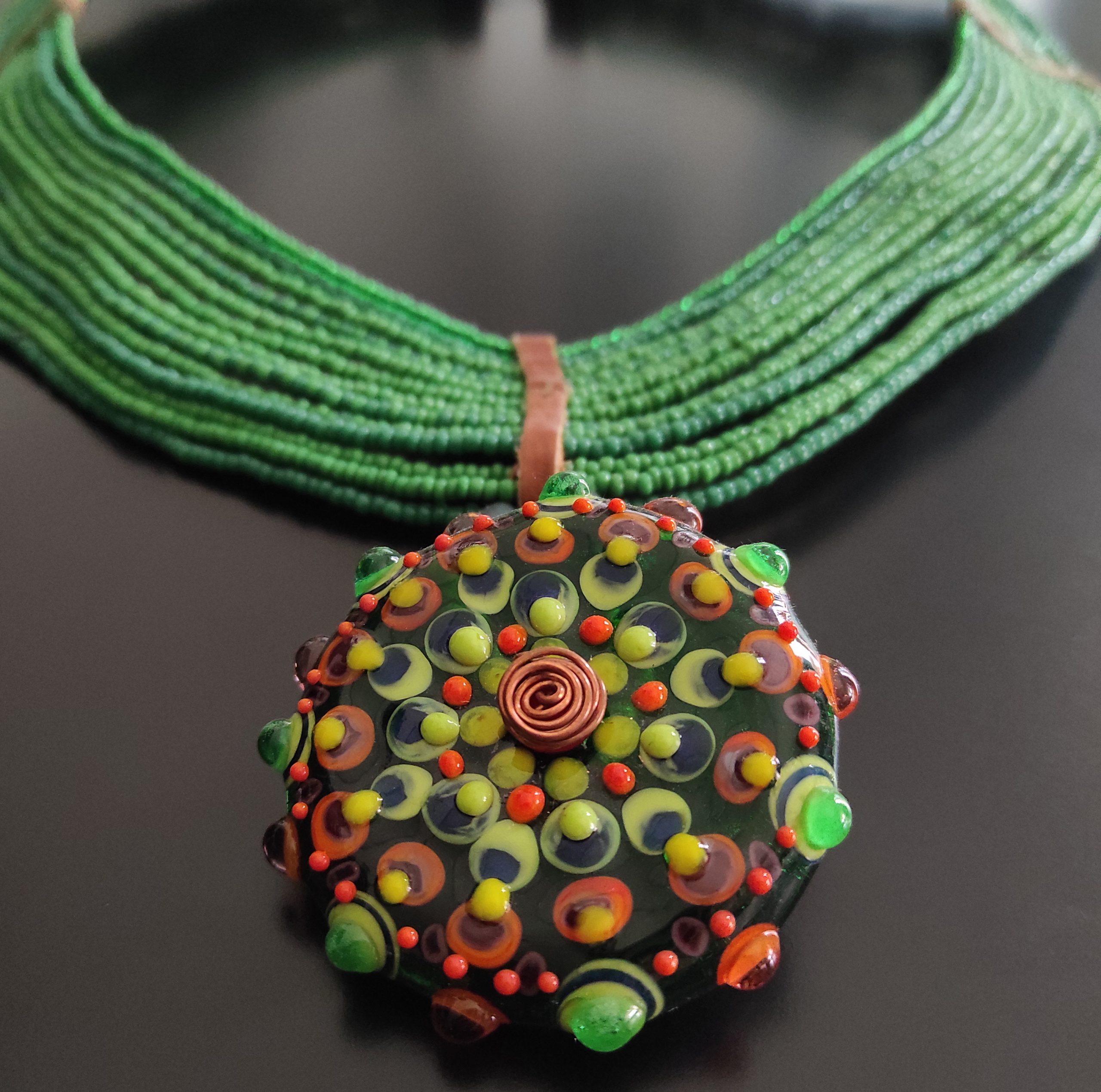 Collana africana e perla in vetro di Murano 2 Collana africana e perla in vetro di Murano 2