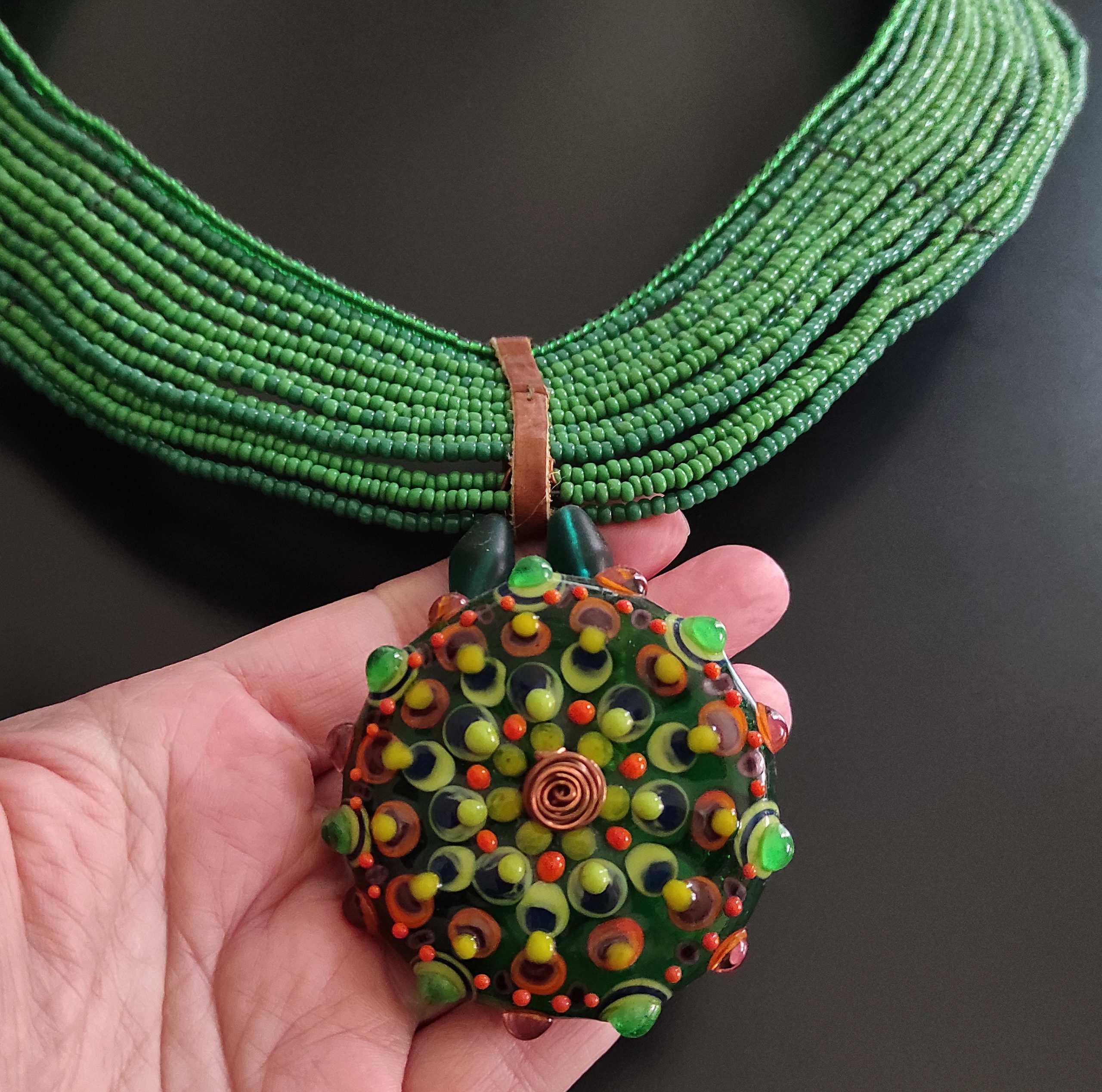 Collana africana e perla in vetro di Murano 3 Collana africana e perla in vetro di Murano 3