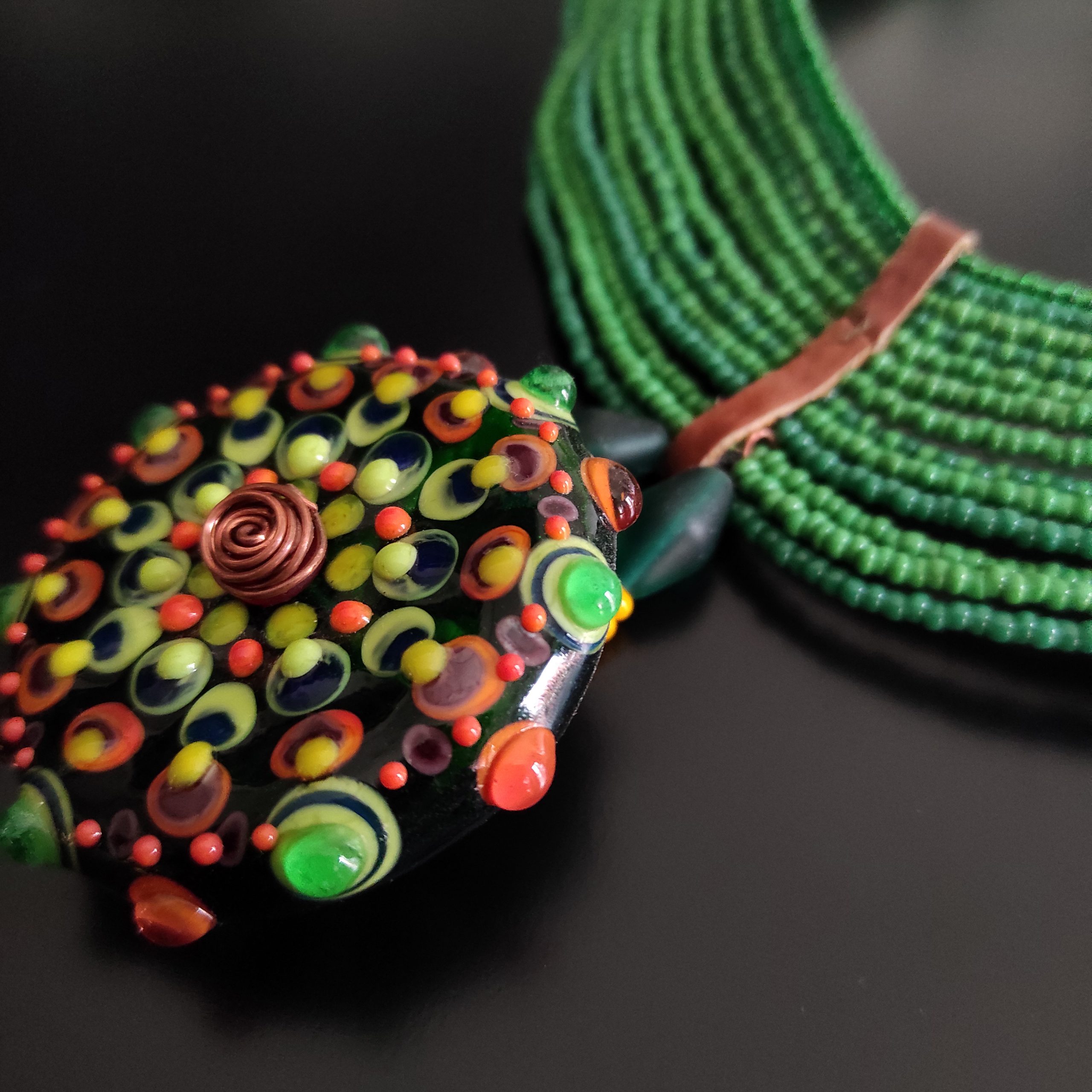Collana africana e perla in vetro di Murano 5 Collana africana e perla in vetro di Murano 5