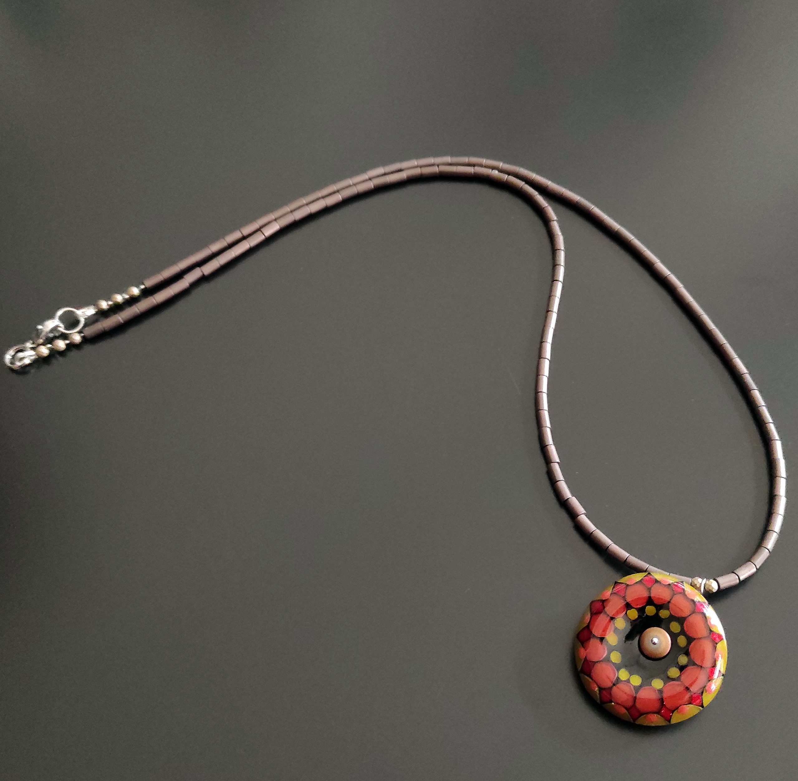 Perla a disco in vetro di Murano 2