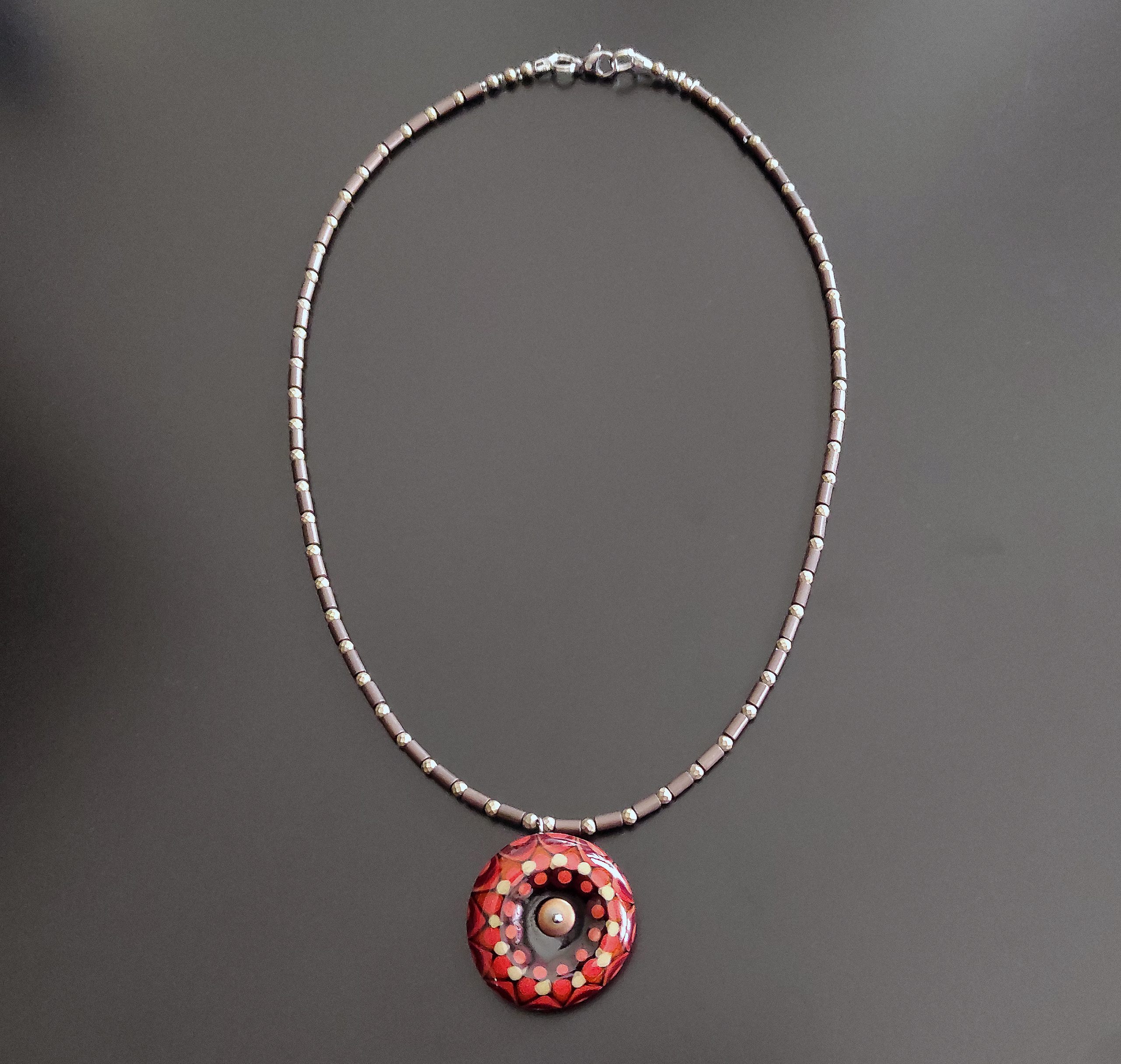 collana con perla in vetro di murano e pietre dure 3 Visione intera collana-con-perla-in-vetro-di-murano-e-pietre-dure