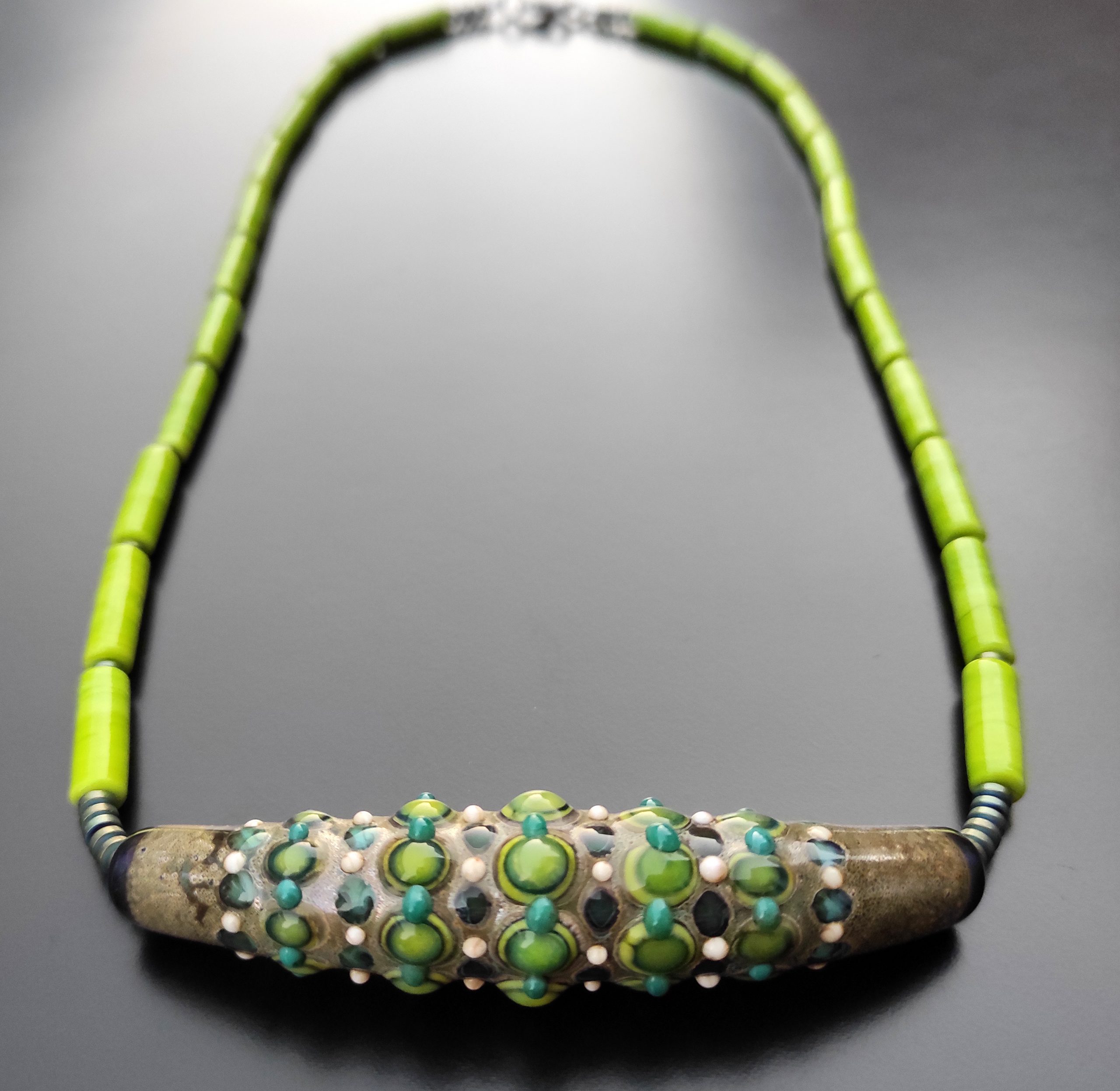 collana verde in vetro di Murano2 collana verde in vetro di Murano