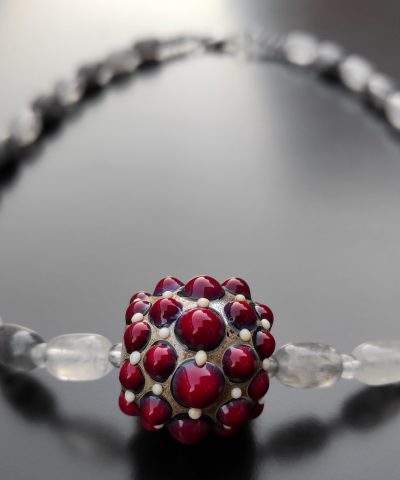 Murano glass bead Lampwork grey pattern focal