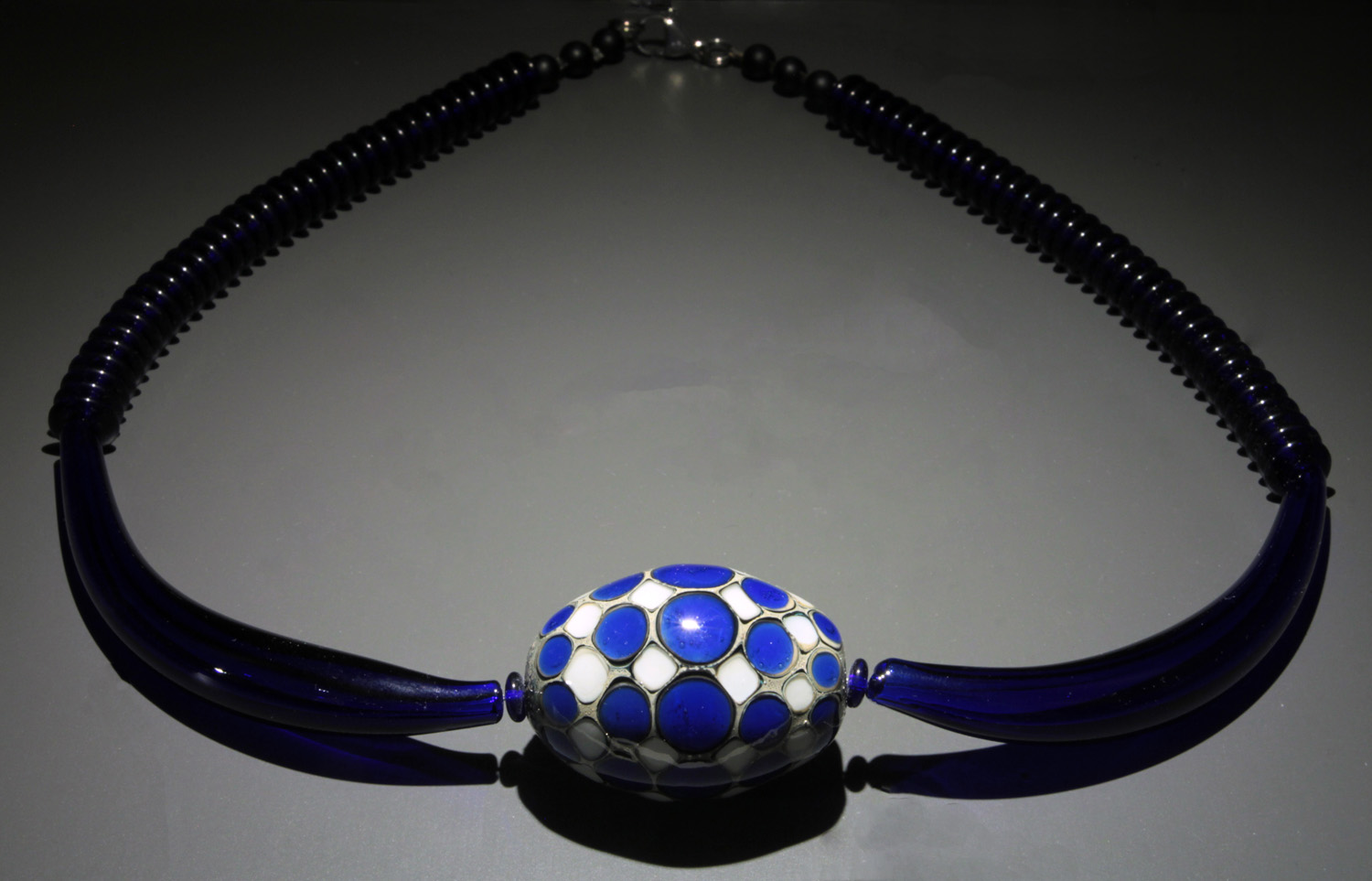 Alessia Fuga - Murano glass disc bead and stones necklace